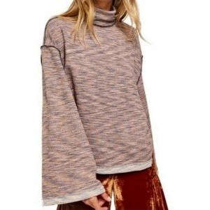 We the free people sunny days striped slouchy cowl pullover